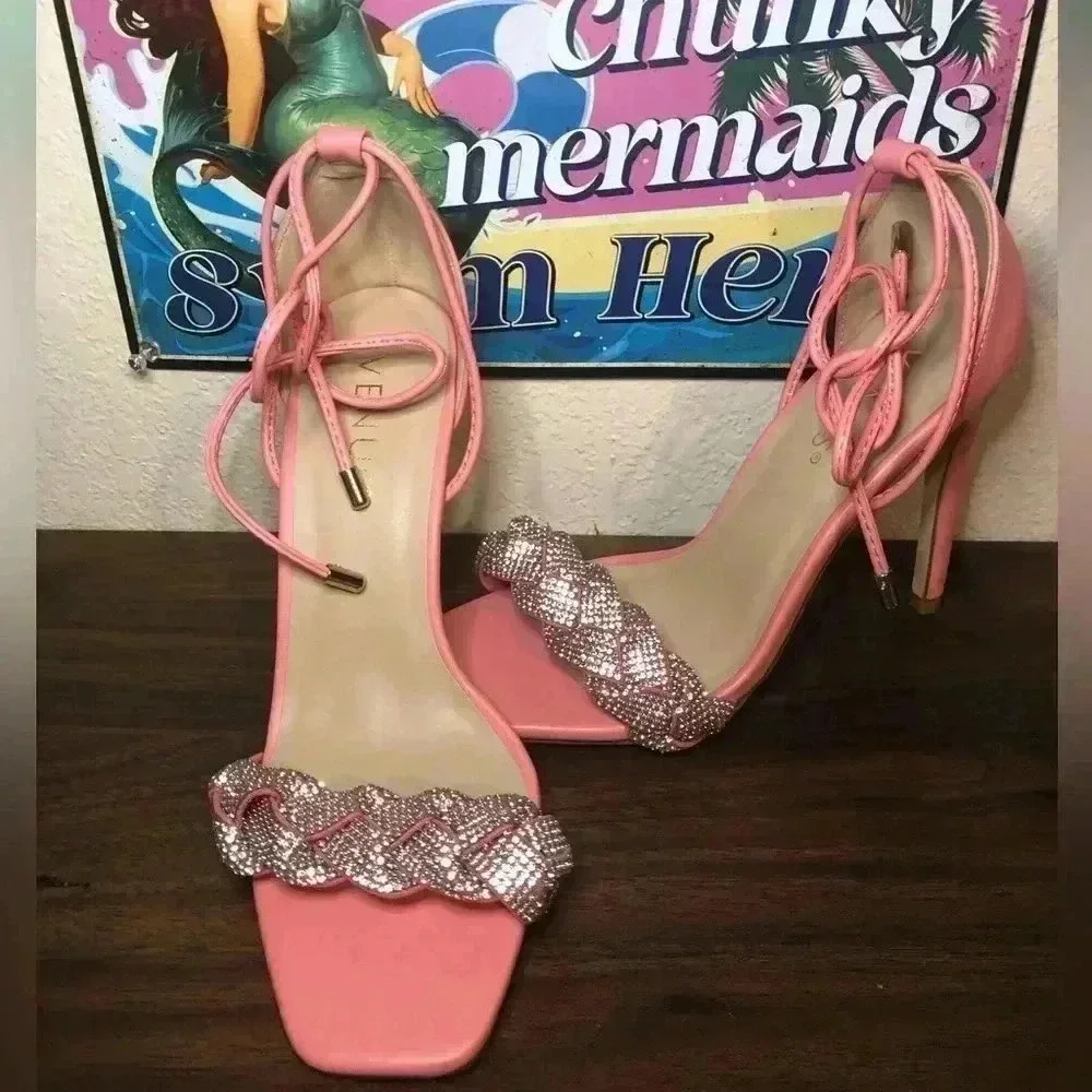 VENUS Pretty in Pink Open Toe Heels